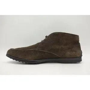 Tods Brown Leather Casual Lace Up Chukka Driving Ankle Boots Shoes Men\'s 7.5 Tods Mens Chukka Boot Size 9 Water Repellent Brown Leather  main image 4
